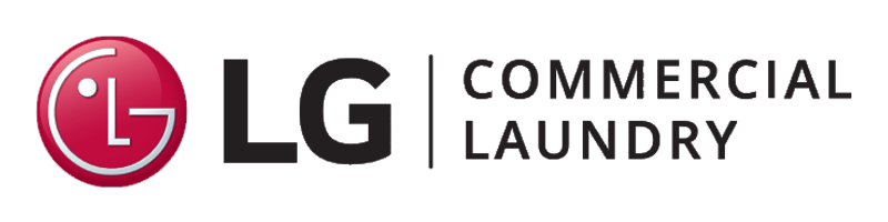 Logo of a laundry appliance brand featuring the letters "LG" in bold, with the words "Commercial Laundry" underneath. The design is simple and modern, primarily in black.