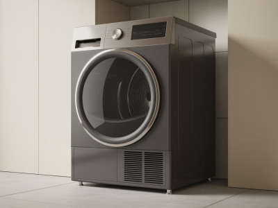 a_modern_dark_gray_or_graphite_metallic_electric_dryer_standing_on_four_visible_legs_in_a_clean_and_mvhtqyd8b7ui5dqsdlo6_0